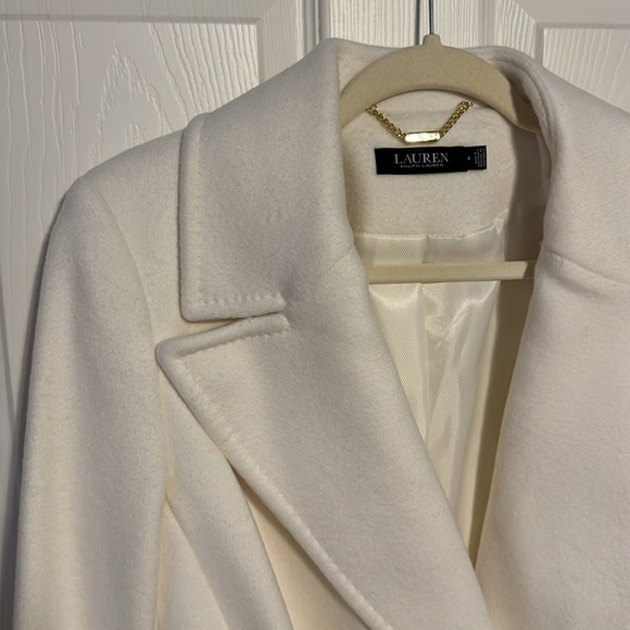 Lauren by Ralph Lauren Cream Belted Wrap Coat - Picture 3 of 8